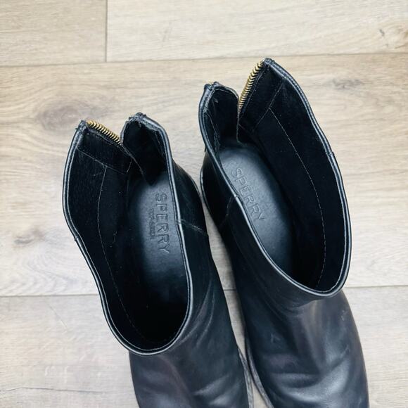 Sperry Top Sider Black Leather Booties Women’s Size 9.5 - Picture 8 of 11